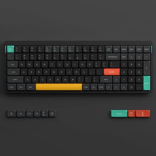 Alt view image 4 of 7 - NUPHY Air96 V2 Wireless Mechanical Keyboard,100 Keys RGB Backlit Keyboard,Supports Bluetooth 5.1,2.4G and Wired Connection,for PC/Laptop/Windows/Mac - Black Gateron Orange Switch