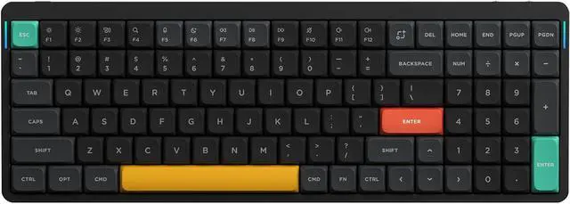 Main image of NUPHY Air96 V2 Wireless Mechanical Keyboard,100 Keys RGB Backlit Keyboard,Supports Bluetooth 5.1,2.4G and Wired Connection,for PC/Laptop/Windows/Mac - Black Gateron Orange Switch