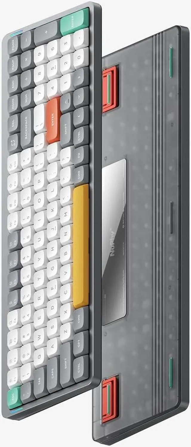 Alt view image 2 of 7 - NUPHY Air96 V2 Wireless Mechanical Keyboard,100 Keys RGB Backlit Keyboard,Supports Bluetooth 5.1,2.4G and Wired Connection,for PC/Laptop/Windows/Mac - Grey Gateron Wisteria Switch