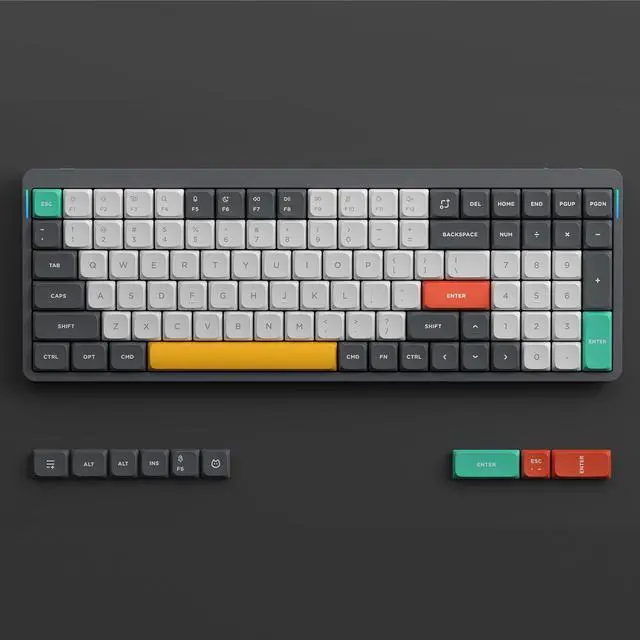 Alt view image 5 of 7 - NUPHY Air96 V2 Wireless Mechanical Keyboard,100 Keys RGB Backlit Keyboard,Supports Bluetooth 5.1,2.4G and Wired Connection,for PC/Laptop/Windows/Mac - Grey Gateron Wisteria Switch