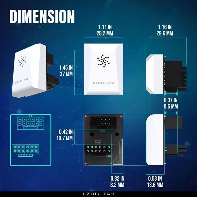 Alt view image 2 of 7 - EZDIY-FAB PCIe 5.0 12VHPWR GPU Power Bridge, 12+4 Pin Angle Connector Power Adapter, for RTX40' Series GPUs, Compatible with RTX4090, 4080, 4070ti - White 180° STD