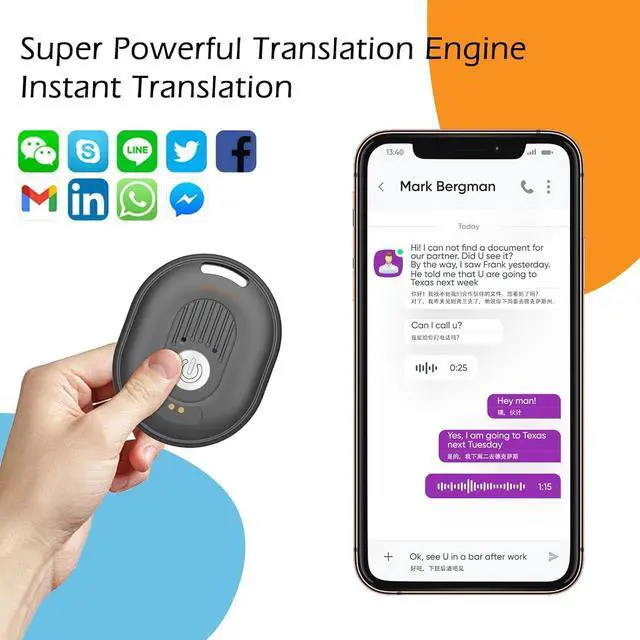 Alt view image 5 of 7 - Translation Device, The Latest Instant Translation Device in 2024, Supports Video and Voice Call Translation, 138 Languages, 60 Day Standby, Suitable for iOS and Android