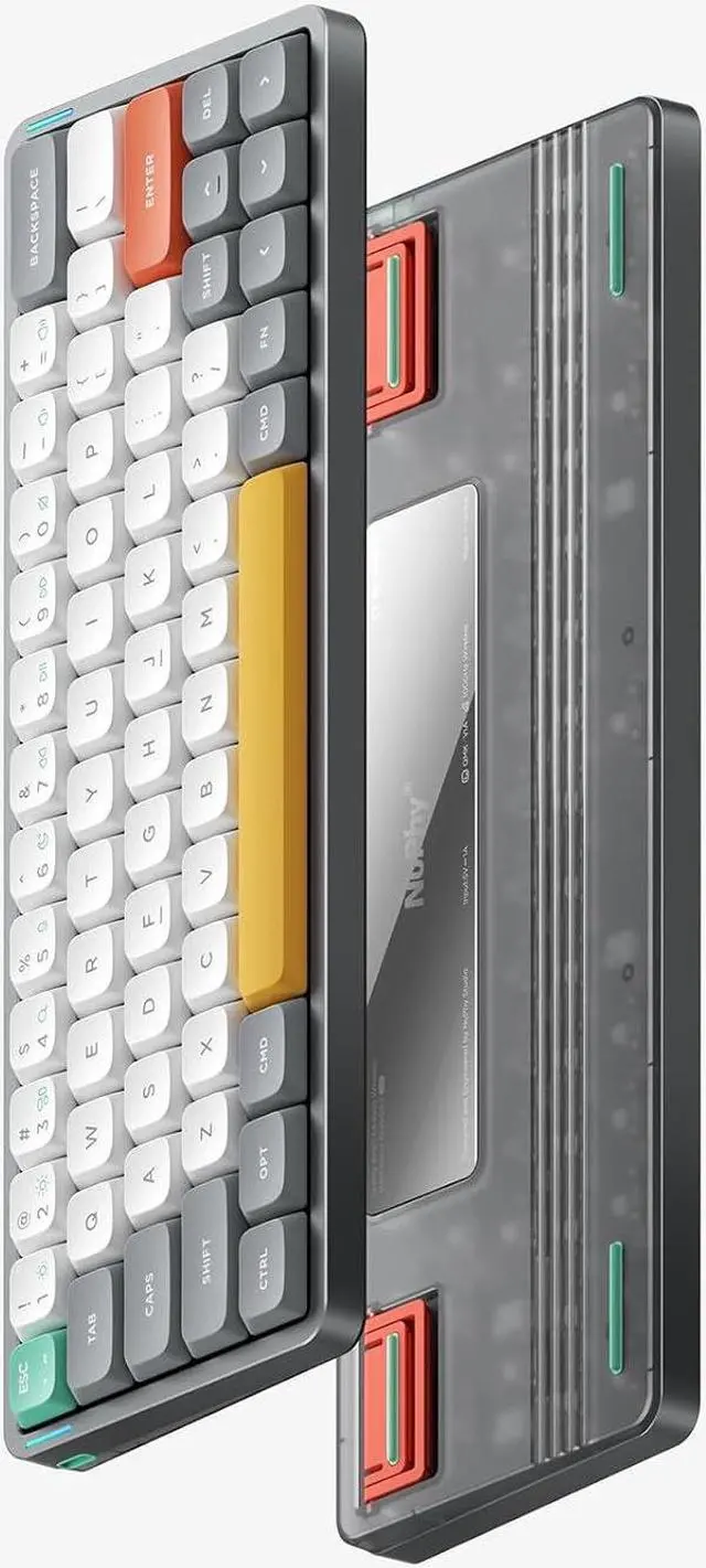 Alt view image 3 of 7 - NuPhy Air60 V2 Portable Wireless Keyboard 60% Low Profile Mechanical Keyboard Support QMK/VIA Compatible with Windows/mac OS/Linux Supports Bluetooth 5.1/2.4GHz/USB-C - Grey - Gateron Wisteria Switch