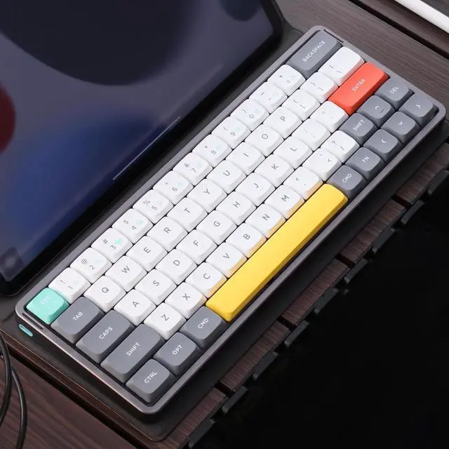 Alt view image 5 of 7 - NuPhy Air60 V2 Portable Wireless Keyboard 60% Low Profile Mechanical Keyboard Support QMK/VIA Compatible with Windows/mac OS/Linux Supports Bluetooth 5.1/2.4GHz/USB-C - Grey - Gateron Wisteria Switch