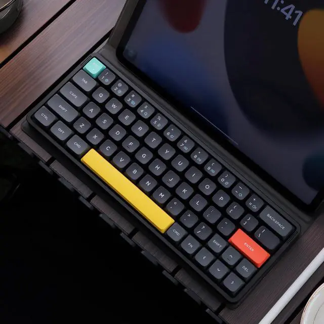 Alt view image 4 of 7 - NuPhy Air60 V2 Portable Wireless Keyboard 60% Low Profile Mechanical Keyboard Support QMK/VIA Compatible with Windows/mac OS/Linux Supports Bluetooth 5.1/2.4GHz/USB-C - Black - Gateron Orange Switch