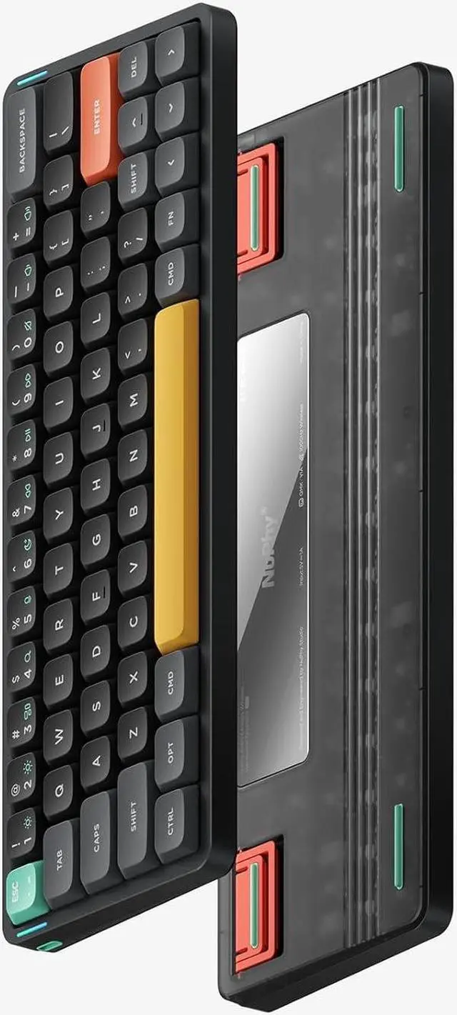 Alt view image 2 of 7 - NuPhy Air60 V2 Portable Wireless Keyboard 60% Low Profile Mechanical Keyboard Support QMK/VIA Compatible with Windows/mac OS/Linux Supports Bluetooth 5.1/2.4GHz/USB-C - Black - Gateron Orange Switch