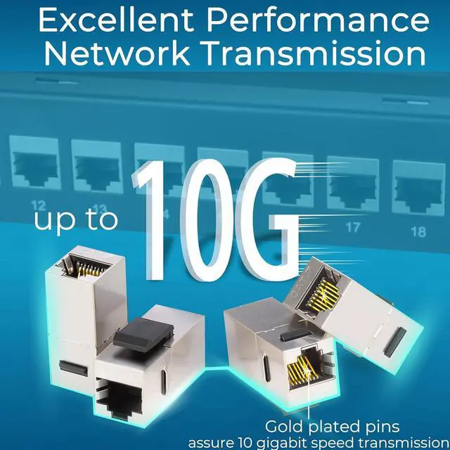 Alt view image 4 of 7 - Patch Panel 24 Port Cat7 with Inline Keystone 10G Support, Coupler Patch Panel STP Shielded 19-Inch with Removable Back Bar, 1U Network Patch Panel for Cat7, Cat6, Cat6A, Cat5e
