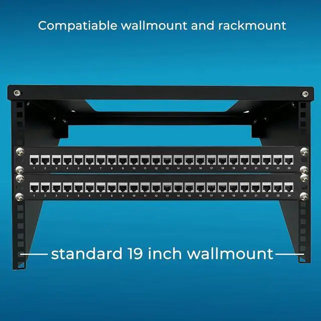 Alt view image 7 of 7 - Patch Panel 24 Port Cat7 with Inline Keystone 10G Support, Coupler Patch Panel STP Shielded 19-Inch with Removable Back Bar, 1U Network Patch Panel for Cat7, Cat6, Cat6A, Cat5e