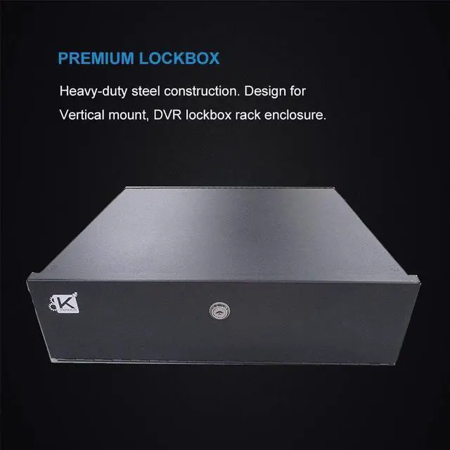Alt view image 2 of 7 - Kenuco White Heavy Duty 16 Gauge Steel DVR Security Lockbox with Fan (BK 15'' X 14.86'' X 4.96'')