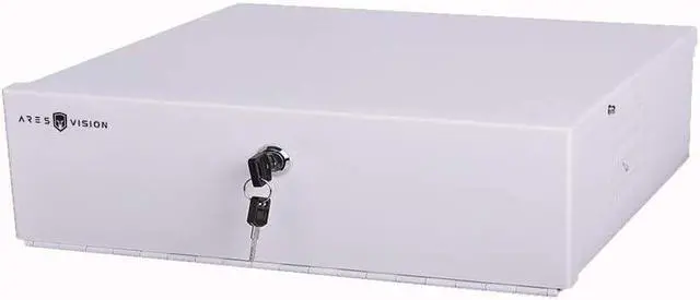 Main image of Heavy Duty Steel 18" x 18" x 5" DVR/PC Security Lock box with 16 Gauge steel walls, and Exhaust Fan, Great electonics lock box for stores, gyms, classrooms, and any public place White