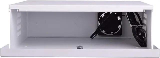 Alt view image 4 of 7 - Heavy Duty Steel 18" x 18" x 5" DVR/PC Security Lock box with 16 Gauge steel walls, and Exhaust Fan, Great electonics lock box for stores, gyms, classrooms, and any public place White