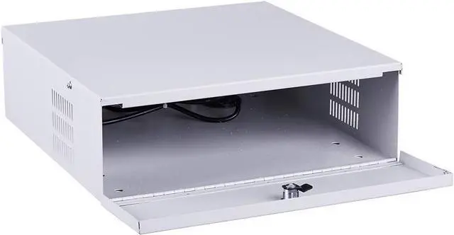 Alt view image 3 of 7 - Heavy Duty Steel 18" x 18" x 5" DVR/PC Security Lock box with 16 Gauge steel walls, and Exhaust Fan, Great electonics lock box for stores, gyms, classrooms, and any public place White