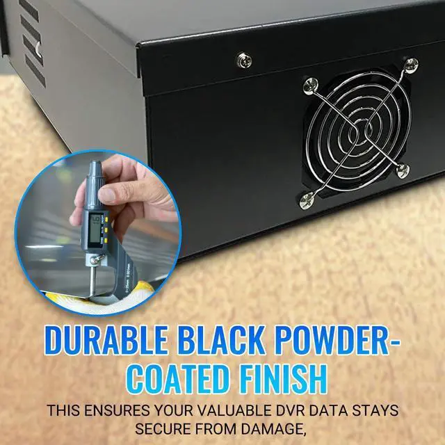 Alt view image 6 of 7 - Heavy Duty Steel 18" x 18" x 5" DVR/PC Security Lock box with 16 Gauge steel walls, and Exhaust Fan, Great electonics lock box for stores, gyms, classrooms, and any public place White