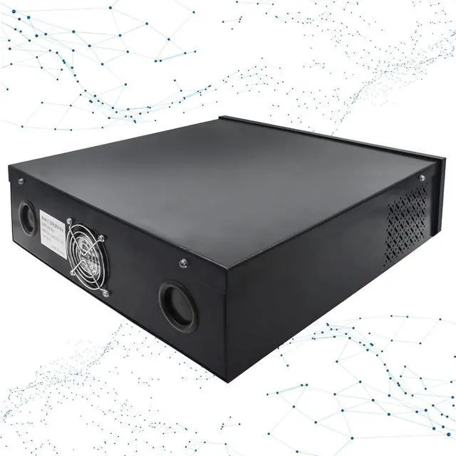 Alt view image 7 of 7 - 18in X 18in X 5in NVR/DVR Lock Box,Black 16 Gauge Heavy Duty Steel With Fan NVR Network Locking Box,Safety Lock Box For CCTV Balun