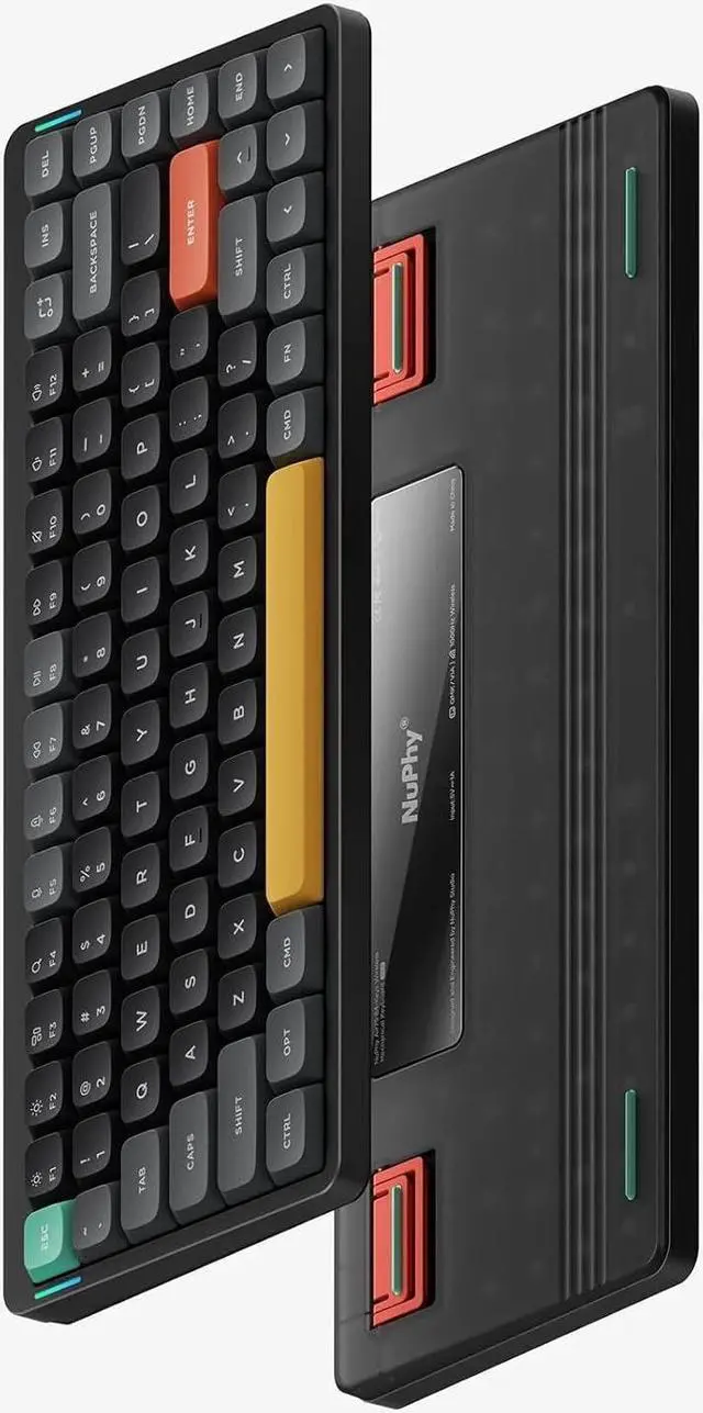 Alt view image 2 of 7 - NUPHY Air75 V2 Portable 75% Mechanical Keyboard,Wireless Keyboard,Supports Bluetooth/2.4G/USB-C RGB Bluetooth Keyboards,Compatible with Windows/Mac OS/Linux Systems- Black - Gateron Orange Switch