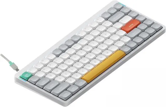 Main image of NUPHY Air75 V2 Portable 75% Mechanical Keyboard,Wireless Keyboard,Supports Bluetooth/2.4G/USB-C RGB Bluetooth Keyboards,Compatible with Windows/Mac OS/Linux Systems- White - Gateron Orange Switch