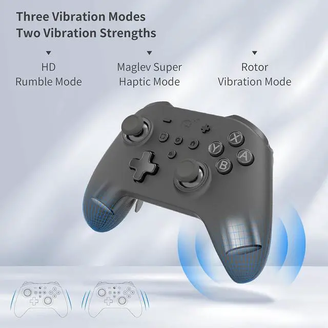 Alt view image 3 of 6 - Bluetooth Controller, 4 Back Buttons,Hall Joysticks and Triggers,Maglev/Rotor/HD Vibration,1000Hz Polling Rate for Wins,Compatible with Switch/Android/iOS/macOS/Steam Deck-Black