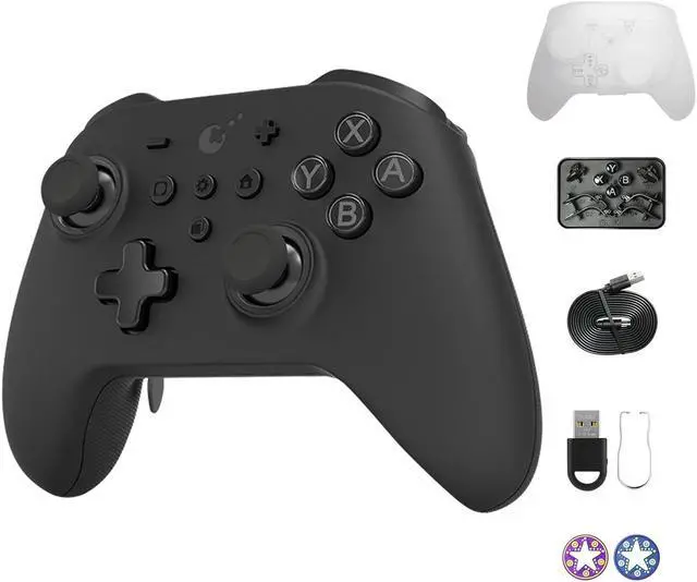 Main image of Bluetooth Controller, 4 Back Buttons,Hall Joysticks and Triggers,Maglev/Rotor/HD Vibration,1000Hz Polling Rate for Wins,Compatible with Switch/Android/iOS/macOS/Steam Deck-Black