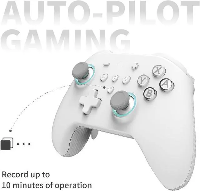 Alt view image 6 of 6 - Bluetooth Controller, 4 Back Buttons,Hall Joysticks and Triggers,Maglev/Rotor/HD Vibration,1000Hz Polling Rate for Wins,Compatible with Switch/Android/iOS/macOS/Steam Deck- White