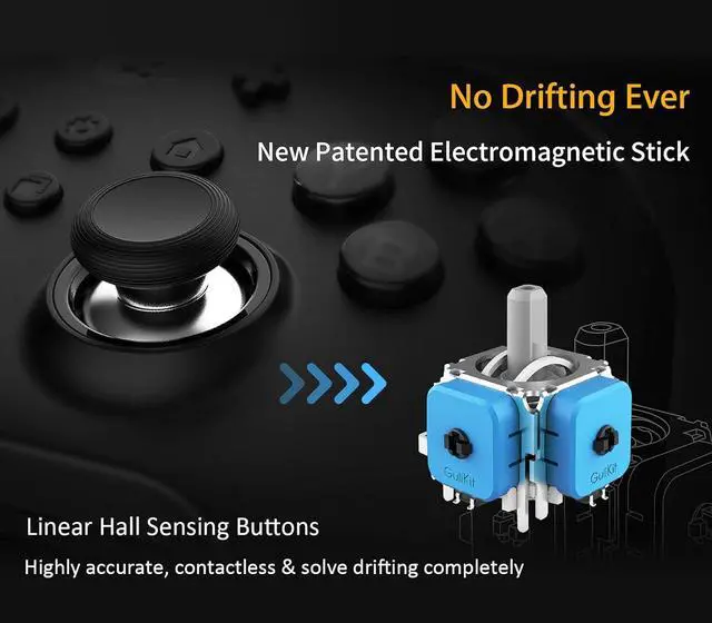 Alt view image 2 of 6 - No Stick Drift KingKong 2 Pro Wireless Controller for Switch/Switch OLED, First Bluetooth Controller with Hall Effect Sensing Joystick, No Deadzone, Auto Pilot Gaming, Motion Sense