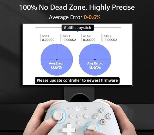 Alt view image 3 of 6 - No Stick Drift KingKong 2 Pro Wireless Controller for Switch/Switch OLED, First Bluetooth Controller with Hall Effect Sensing Joystick, No Deadzone, Auto Pilot Gaming, Motion Sense - White