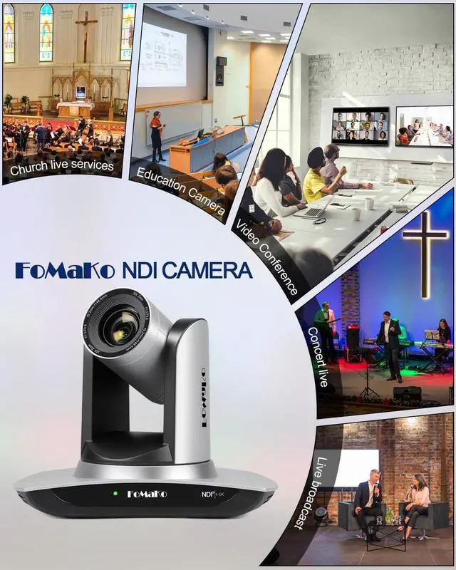 Alt view image 5 of 7 - FoMaKo NDI Camera AI Auto Tracking HDMI PTZ Camera 30x Optical Zoom IP USB3.0 HDMI PTZ Camera for Church Services Worship Education, PoE 1080P60
