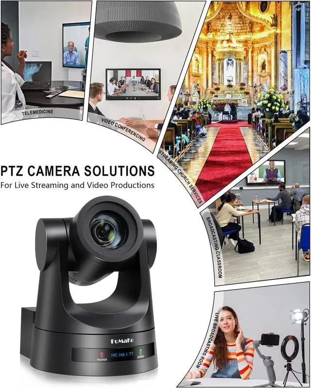 Alt view image 3 of 6 - FoMaKo PTZ Camera Bundle 20X HDMI 3G-SDI IP PoE HDMI PTZ Camera for Church Worship PTZ Controller PoE IP PTZ Camera Controller Keyboard