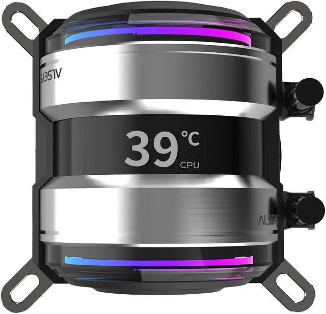 Alt view image 2 of 6 - ALSEYE Infinity i360 AIO CPU Liquid Cooler, Dual Pumps System CPU Water Cooler with Temperature Display Screen, 360mm Radiator & Three Snap-in Connection Wireless ARGB & PWM Case Fans - Black