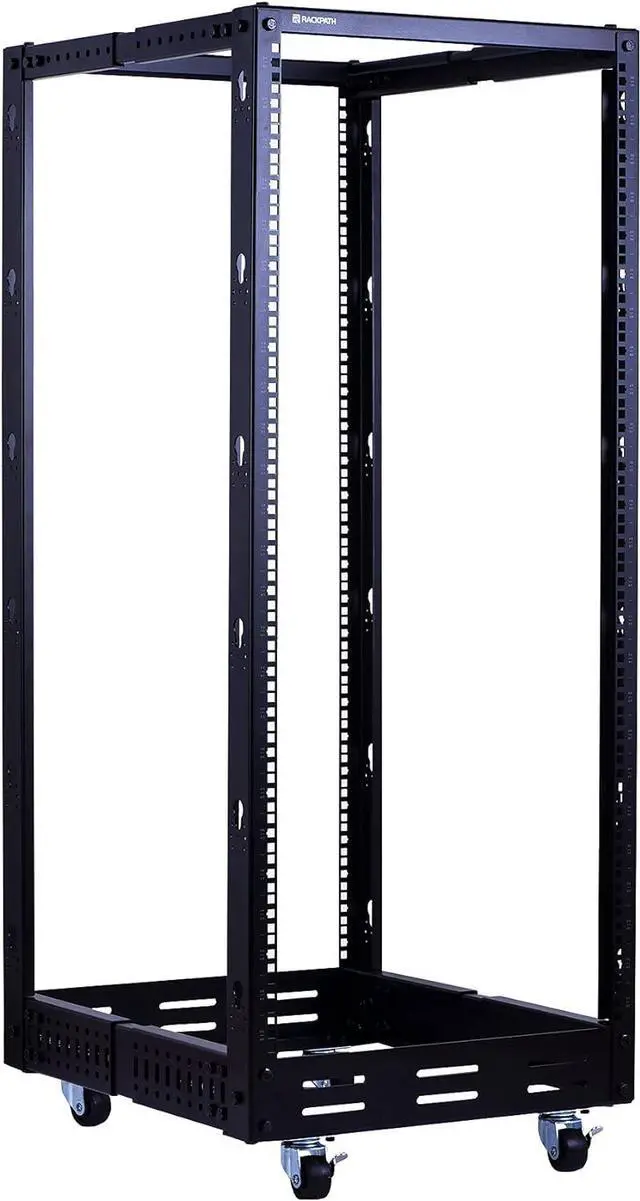Main image of 25U Open Frame Server Rack  Heavy Duty 4 Post Adjustable Depth with Casters