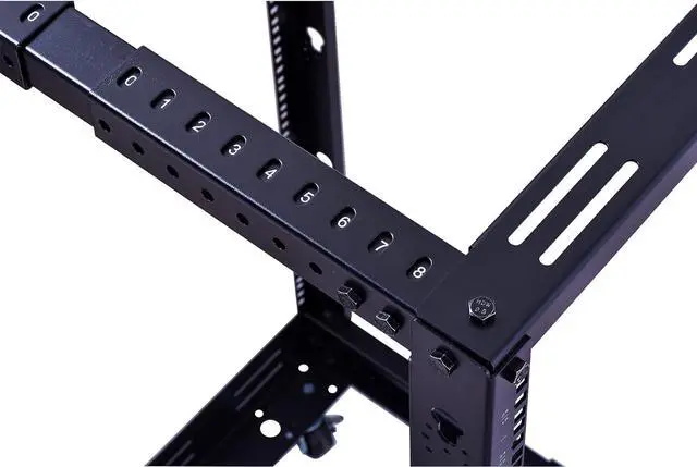 Alt view image 6 of 6 - 25U Open Frame Server Rack  Heavy Duty 4 Post Adjustable Depth with Casters