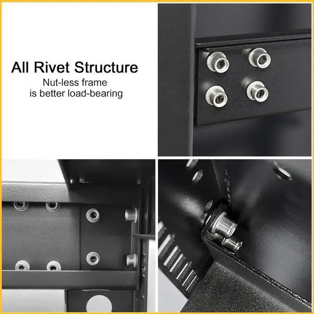 Alt view image 3 of 7 - 25U 19 Adjustable Depth Server Rack Support Up to 1700LBS Floor Standing 4 Posts Construction with Load-Bearing Casters Universal for Network Equipment Black