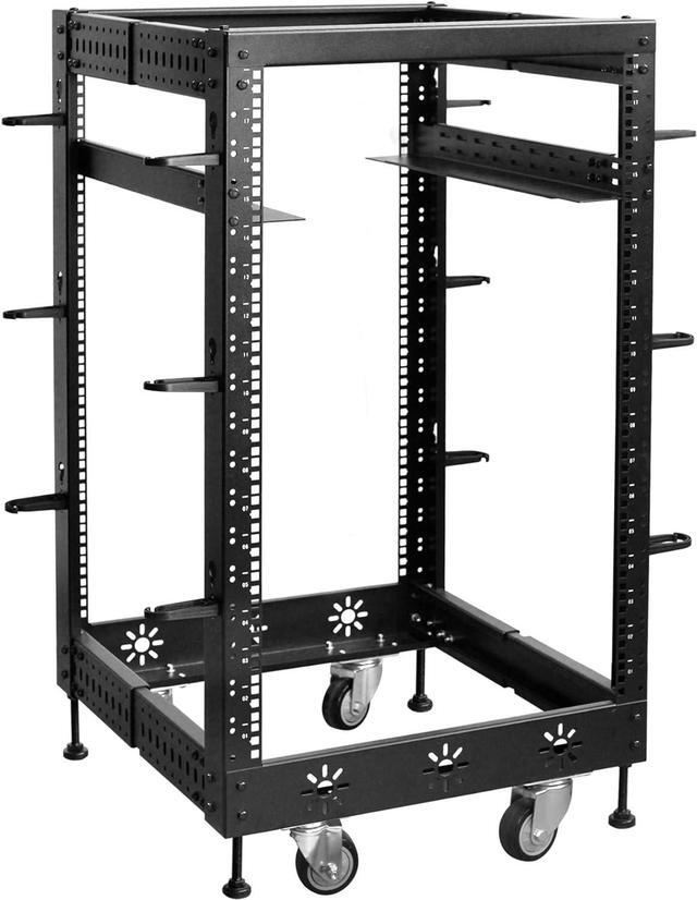 Sysracks 18U 4 Post Open Frame 19 Inch Network Server Rack Relay Cabinet Adjustable Depth 24"-37