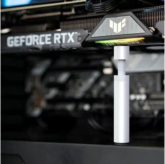 Alt view image 6 of 6 - Graphics Card GPU Support Bracket, Adjustable Height GPU Sag Stand Bracket with Magnet and Non-Slip Sheet, GPU Holder for Prevent Universal VGA Graphics Card Sag - 2.8-4.7"- L - White