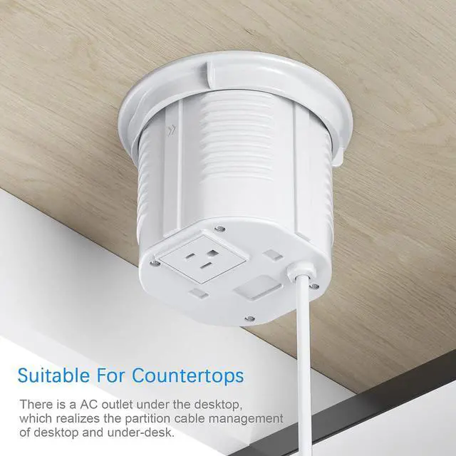 Alt view image 4 of 7 - Automatic Pop Up Countertop Outlet with 15W Wireless Charger,4 Outlets,2 USB Ports,4.75" Pop Up Electrical Outlet,Home Office Power Supply,Suit Kitchen Island RV Office Conference Table