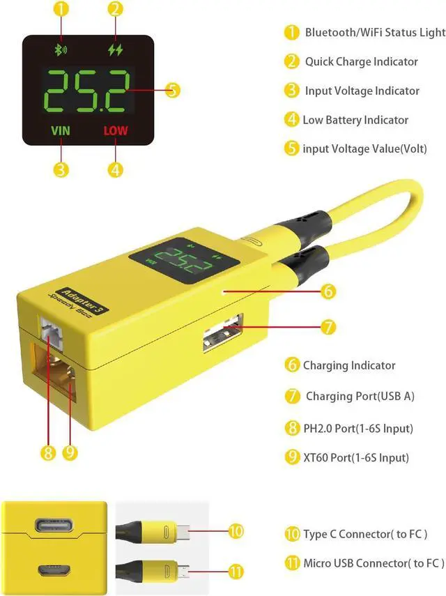 Alt view image 6 of 7 - FPV Tool SpeedyBee Adapter 3 Flight Controller ESC Accessories, Portable Configurator & Flasher, Blackbox Analyzer, 30W Power Bank,1S -6S LiPo Checker, Built-in WiFi Bluetooth for FPV Drone