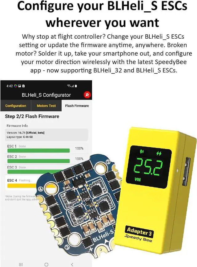 Alt view image 4 of 7 - FPV Tool SpeedyBee Adapter 3 Flight Controller ESC Accessories, Portable Configurator & Flasher, Blackbox Analyzer, 30W Power Bank,1S -6S LiPo Checker, Built-in WiFi Bluetooth for FPV Drone