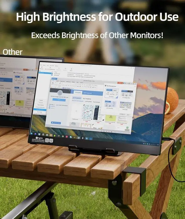 Alt view image 4 of 7 - Portable Monitor 15.6'' FHD IPS Display, A+Screen USB C HDMI Travel Monitor, Portable Screen for Laptop Mac PC Phone Xbox PS4/5 Switch