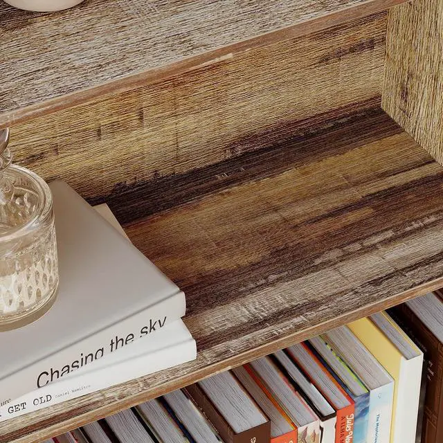 Alt view image 7 of 7 - Industrial Bookshelves and Bookcases with Doors Floor Standing 6 Shelf Display Storage Shelves 70 in Tall Bookcase Home Decor Furniture for Home Office, Living Room