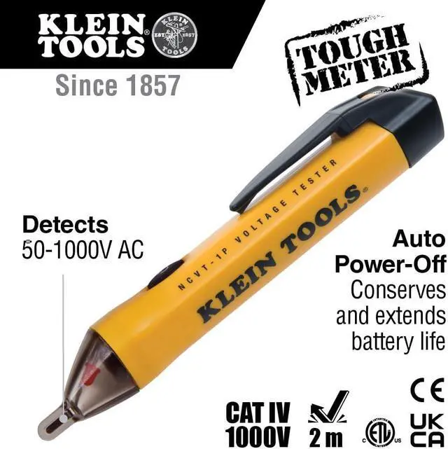 Alt view image 3 of 6 - Klein Tools 80067 Electrical Test Kit with IR Digital Thermometer, Multimeter, Non-Contact Voltage Tester Pen and Receptacle Tester, 4-Piece
