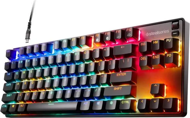 Main image of SteelSeries New Apex 9 TKL  HotSwap Optical Mini Keyboard  TKL Esports Design  Optical Switches  RGB Customization  Aluminum Alloy Frame  Double Shot PBT Keycaps