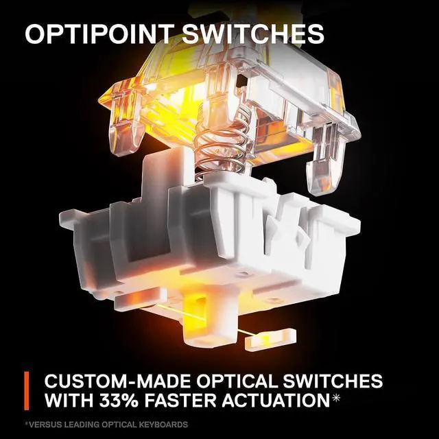 Alt view image 3 of 7 - SteelSeries New Apex 9 TKL  HotSwap Optical Mini Keyboard  TKL Esports Design  Optical Switches  RGB Customization  Aluminum Alloy Frame  Double Shot PBT Keycaps