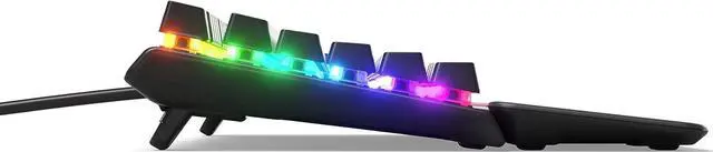 Alt view image 5 of 5 - SteelSeries USB Apex 5 Hybrid Mechanical Gaming Keyboard  Per-Key RGB Illumination  Aircraft Grade Aluminum Alloy Frame  OLED Smart Display (Hybrid Blue Tactile & Clicky Switch)