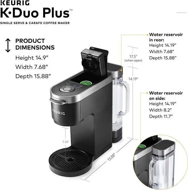 Alt view image 4 of 7 - Keurig K-Duo Plus Single Serve & Carafe Coffee Maker