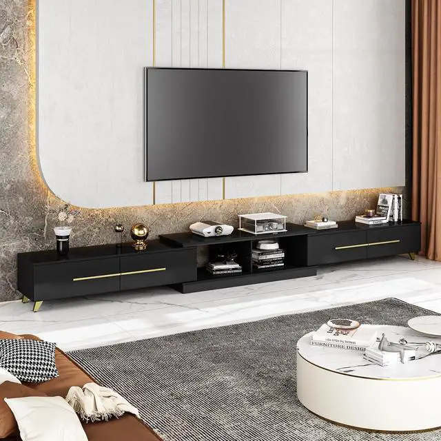 Alt view image 6 of 7 - Extendable TV Stand for TVs up to 75", Modern TV Cabinet & Entertainment Center with Shelves & Drawers, Media Console Table for Living Room, Bedroom,  (95" L x 15.7" D x 13.18" H)