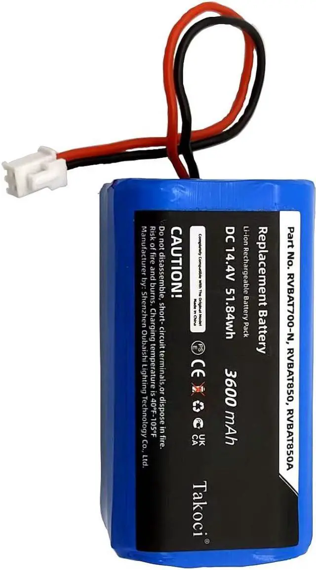 Alt view image 4 of 6 - Replacement Shark RVBAT850 Battery for Shark Ion RV1001AE, R75, R85, S87, RV751,RV1000,RV2001 RV2001WD,R3Z, R4Z Robot Vacuum Cleaners(2 Prong Plug)