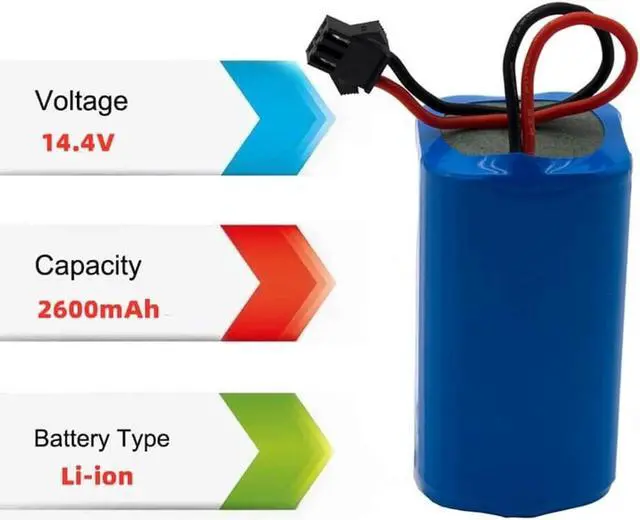 Alt view image 4 of 7 - Shark Battery RVBAT700 Replacement Battery for Shark ION Robot RV720,RV750, RV700,RV755 Vacuum Cleaners (Attention: 3-Prongs Connector)