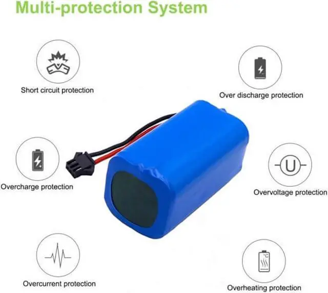 Alt view image 6 of 7 - Shark Battery RVBAT700 Replacement Battery for Shark ION Robot RV720,RV750, RV700,RV755 Vacuum Cleaners (Attention: 3-Prongs Connector)