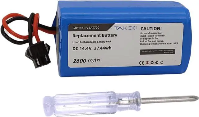 Main image of Shark Battery RVBAT700 Replacement Battery for Shark ION Robot RV720,RV750, RV700,RV755 Vacuum Cleaners (Attention: 3-Prongs Connector)