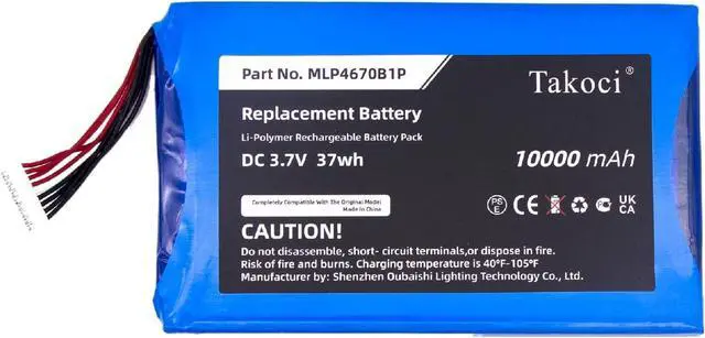 Main image of 10000mAh Replacement Battery for Autel Maxisys MS906BT MS906TS MS906S Series, fits Part no MLP4670B1P