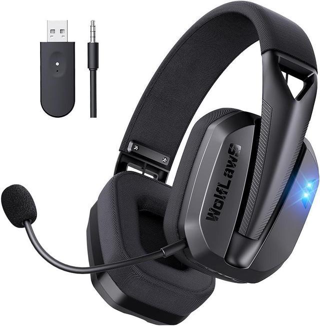 Wireless Gaming Headset for PC PS5 PS4 Switch Mac Bluetooth USB Over Ear Headphones with Detachable and Built in Mics Noise Isolation Low Latency Lightweight Newegg